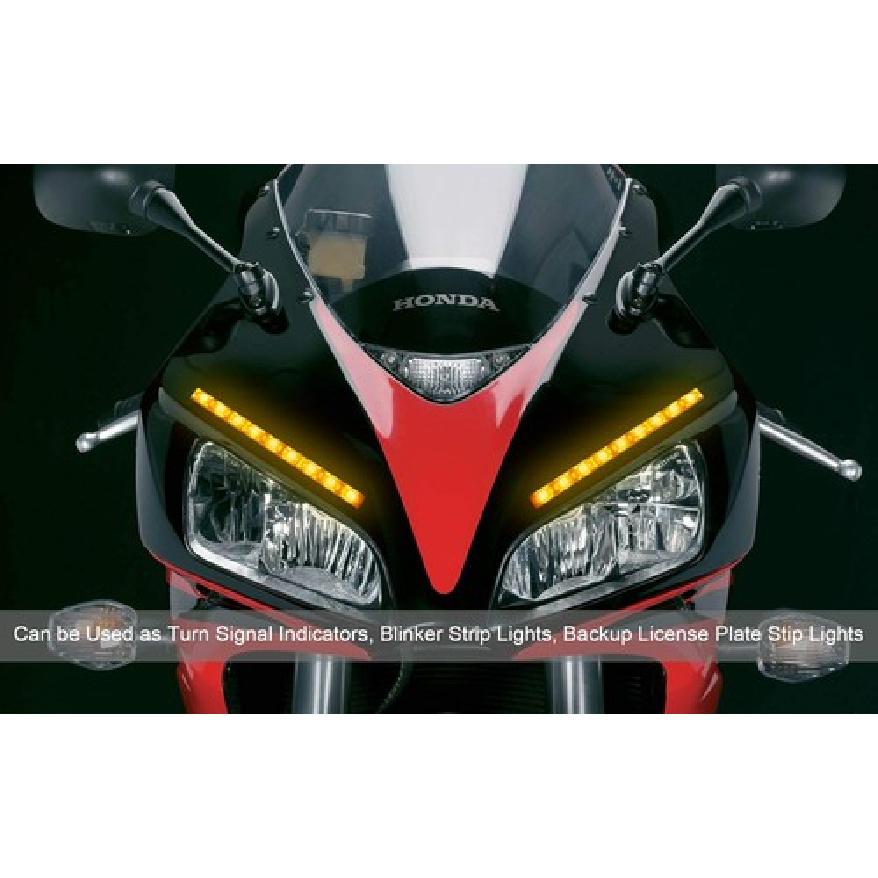 2PCS 9LED Motorcycle LED Strip Light Bar Turn Signal Indicator Blinker Strip