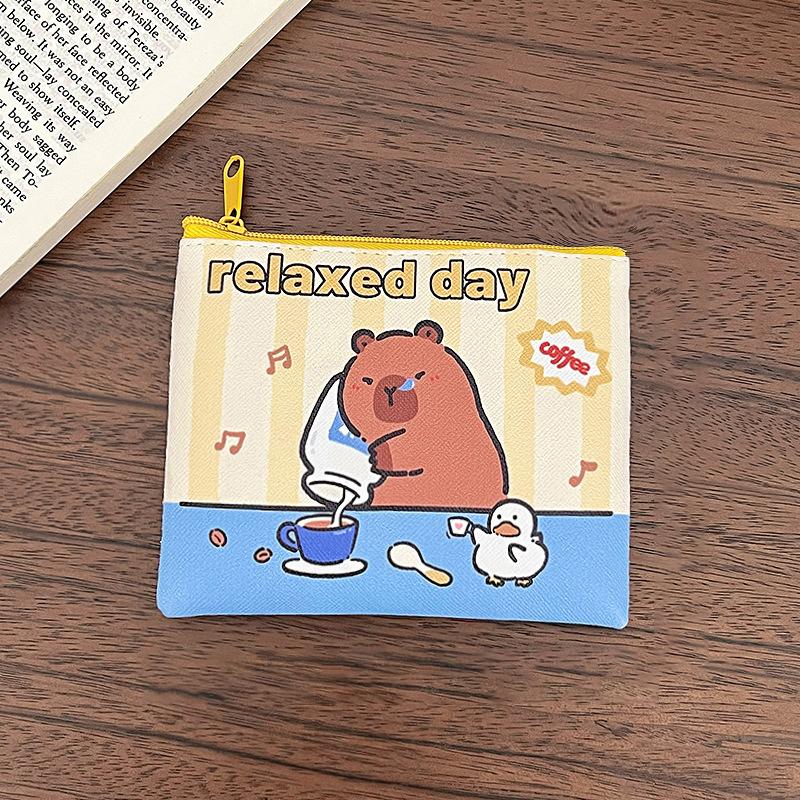 

Милая сумка для хранения монет Capybara, прозрачные кошельки для монет, мультяшный милый кошелек, прозрачные сумки