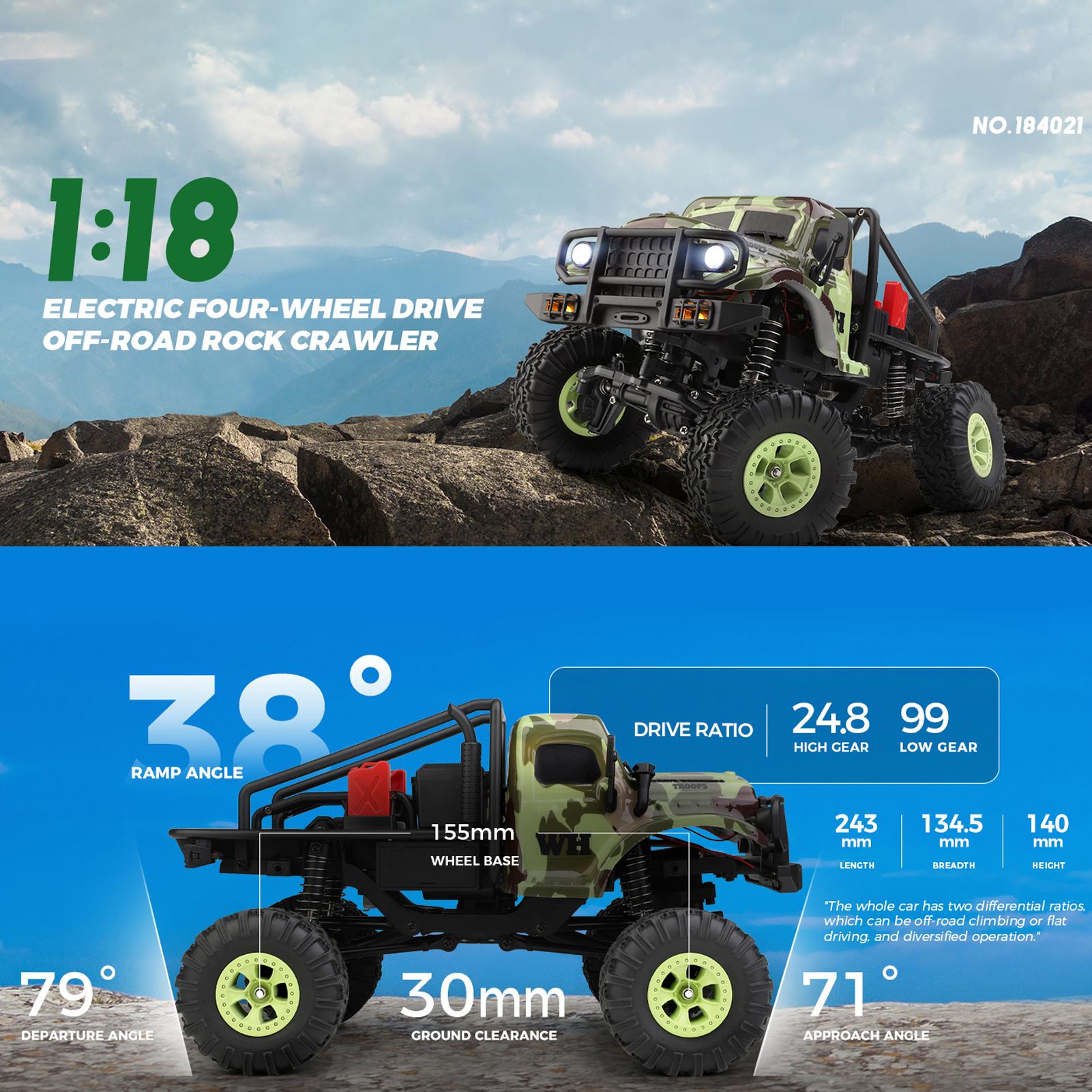 Wltoys 184021 Машинка на радиоуправлении 1/18 2.4GHz 4WD Военный грузовик — фото 10