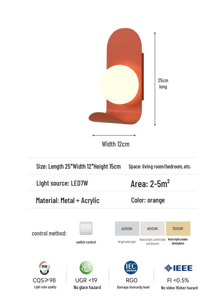 Nordic Minimalist Wall Sconce for Bedroom, Living Room, Staircase, and Corridor.