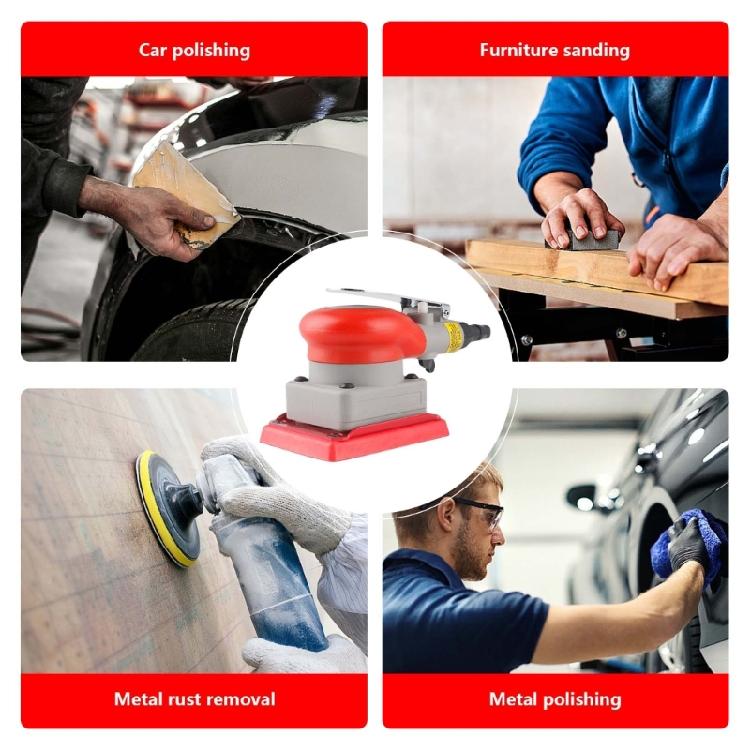 Heavy Duty Pneumatic Square Sander Wear Resistant Head 75x100mm Surfaces For Industrial Wood Metal Polishing Tasks