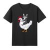 Cat Riding Chicken Funny Cat On A Chicken Graphic Novelty Unisexs Black TShirt