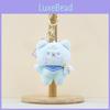 Cute Cartoon Plush Bear Doll Keychain Soft And Cuddly In Light Gray Blue Pink White