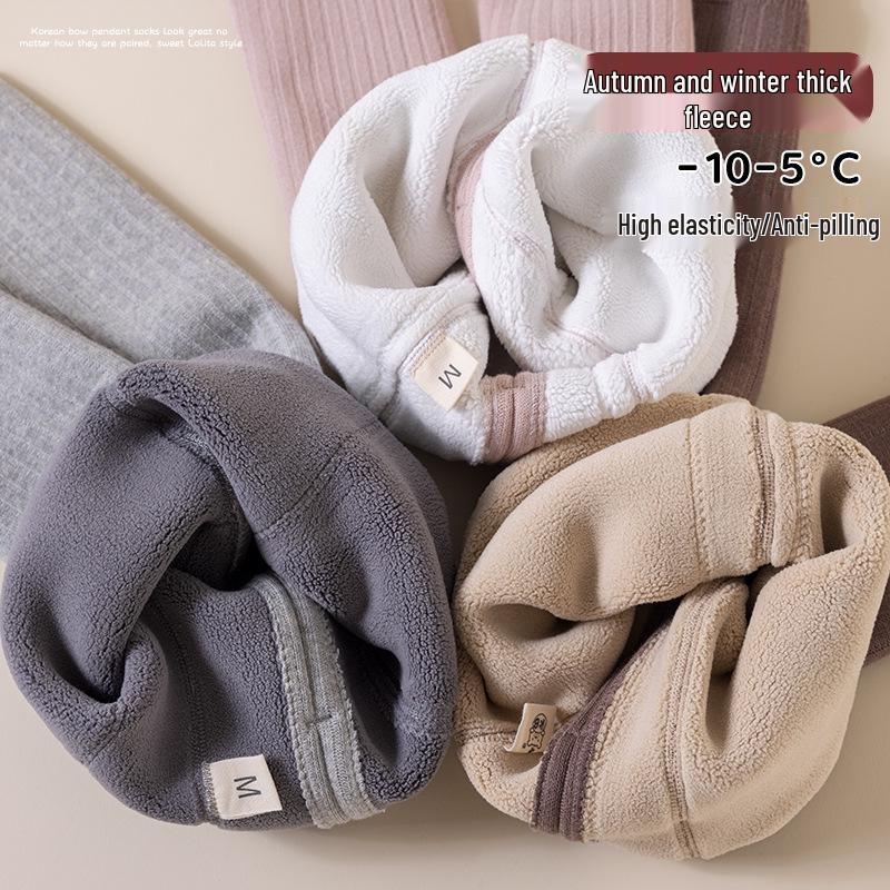 2025 Fleece-Lined Striped Leggings for Girls - Thick, Warm, and Stylish for Autumn & Winter