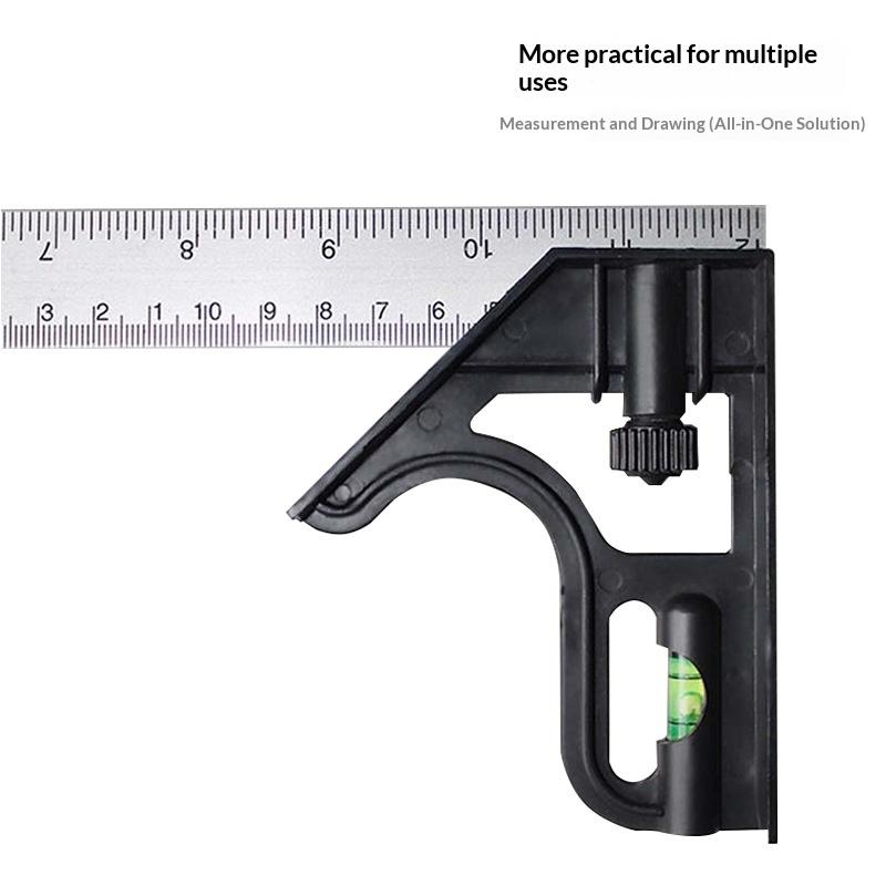 Combination Square Ruler 12 Inch 300MM With Bubble Level Precision Metric Ruler for Building Layout