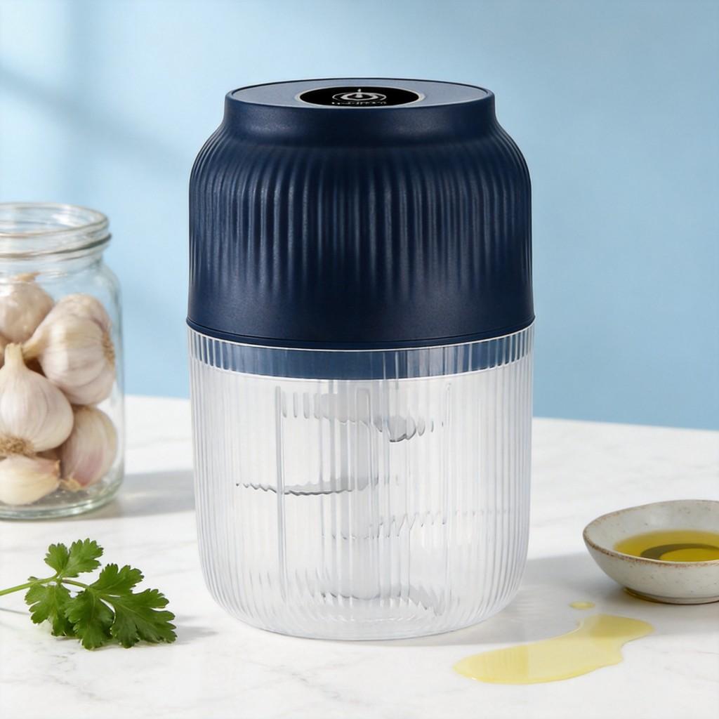 Electric Garlic Crusher Grinder With Rechargeable Battery And 6blade Cyclone Cup For Home Kitchen