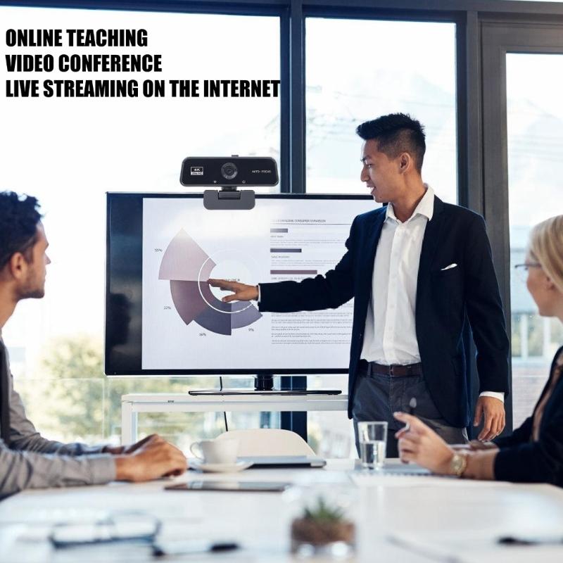 UHD 4K USB Webcam With 360 Degree Rotatable Base Perfect For Live Streaming And Remote Meetings