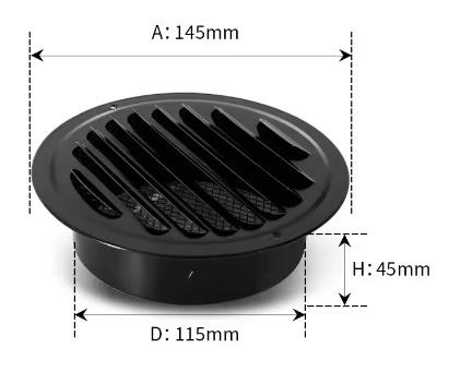 2pcs Stainless steel Exterior wall air outlet vent grille round duct cap air ventilation cover hole plug ventilation system