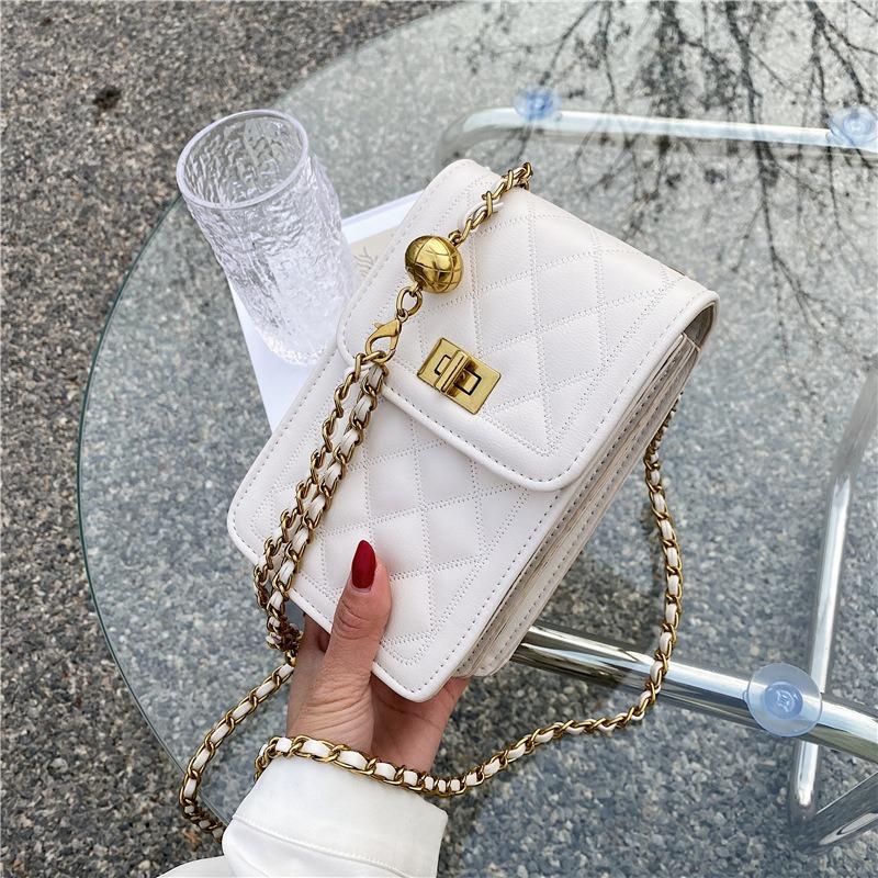 New women's bag fashion diamond bag women's fashion casual shoulder messenger bag texture chain bag