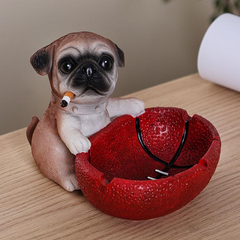 Creative Puppy Cat Dog Ashtray, Anti Fly Ash Ashtray, Home Living Room Office Funny Ashtray, Birthday Gift for Boyfriend