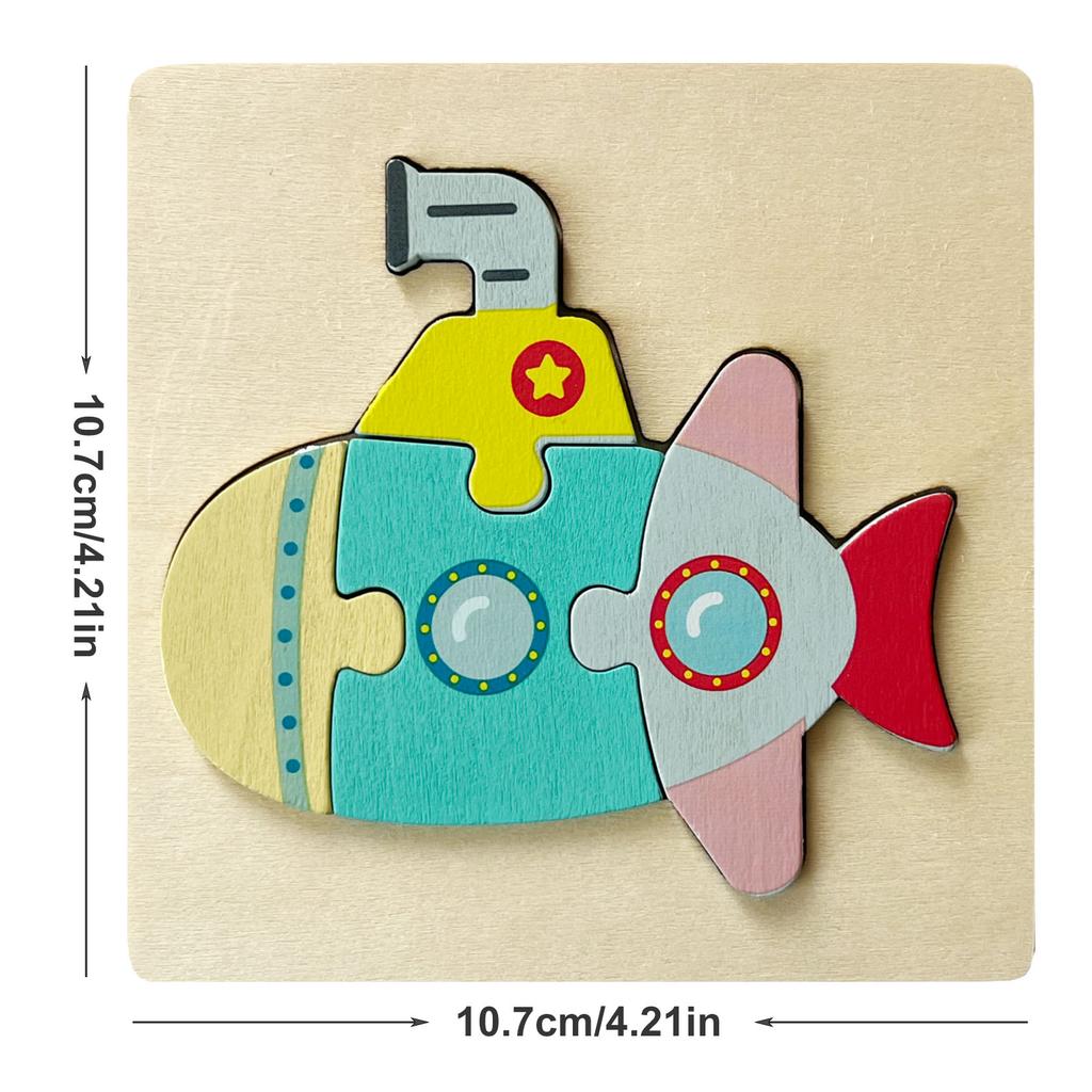 1pc 10.7cm Colorful 3D Puzzles for Kids Cartoon Animals Jigsaw Puzzle Games Children Educational Wooden Toys