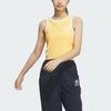 Adidas Logo Tank Top With Letter Embroidery Color Block Round Neck Sports Vest Women Tops Light-Yellow JI6874