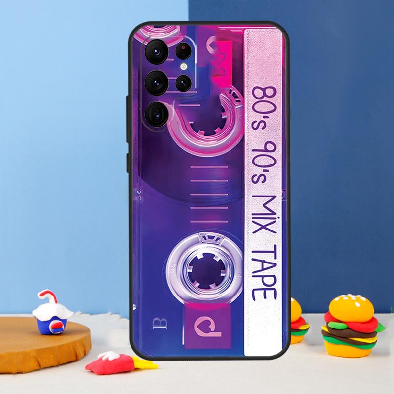 90s Retro Cassette Tape Phone Case For Samsung Galaxy S25 Ultra S9 S10 S20 S22 S21 FE S23 Plus S24 Ultra Cover Coque