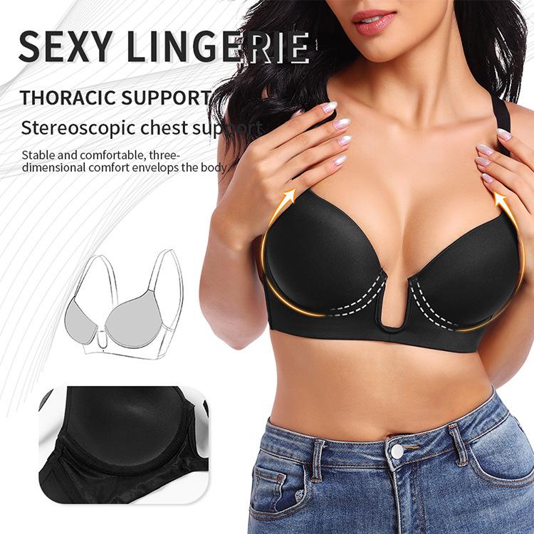 Sexy Push Up Evening Dress Bra, U-shaped Molded Cup Invisible Lingerie for Women BCD Cups