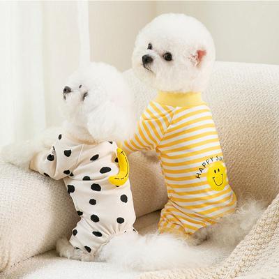 Baumwoll-Hundeoverall mit Streifen, Hundekleidung für kleine Hunde, süßer Hundepyjama für vierbeinige Hunde, Chihuahua, Kätzchen, Welpen, Mädchen, Hundeshirts