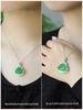 S925 Silver Pendant: Natural Jade Maitreya Buddha Necklace, Full Green Design.