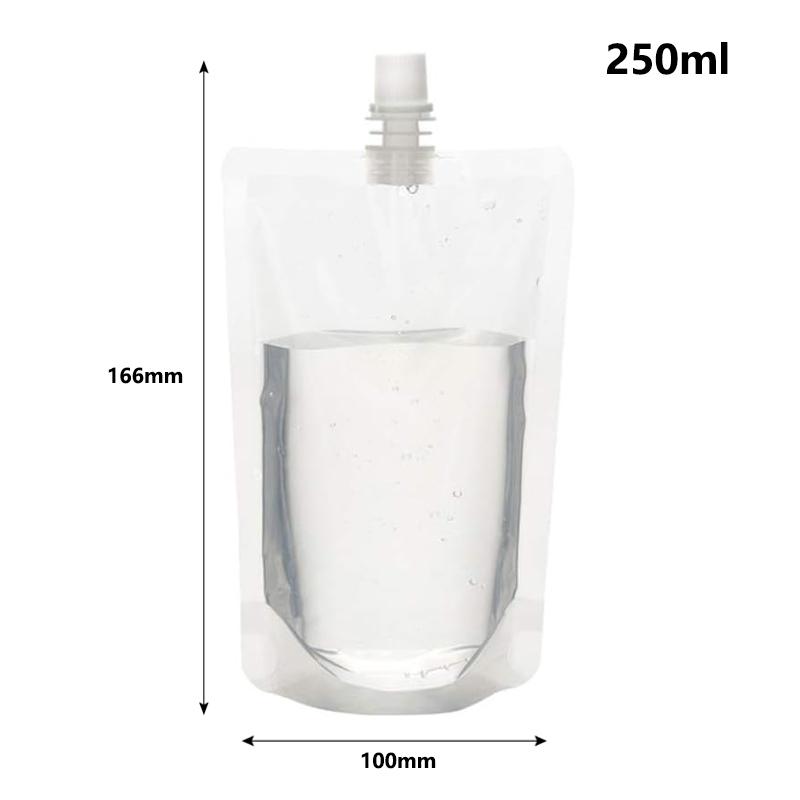 10pcs Transparent Plastic/Aluminum Foil Liquid Package Nozzle Bags Juice Beverage Milk Sealed Stand Up Storage Reusable Pouch