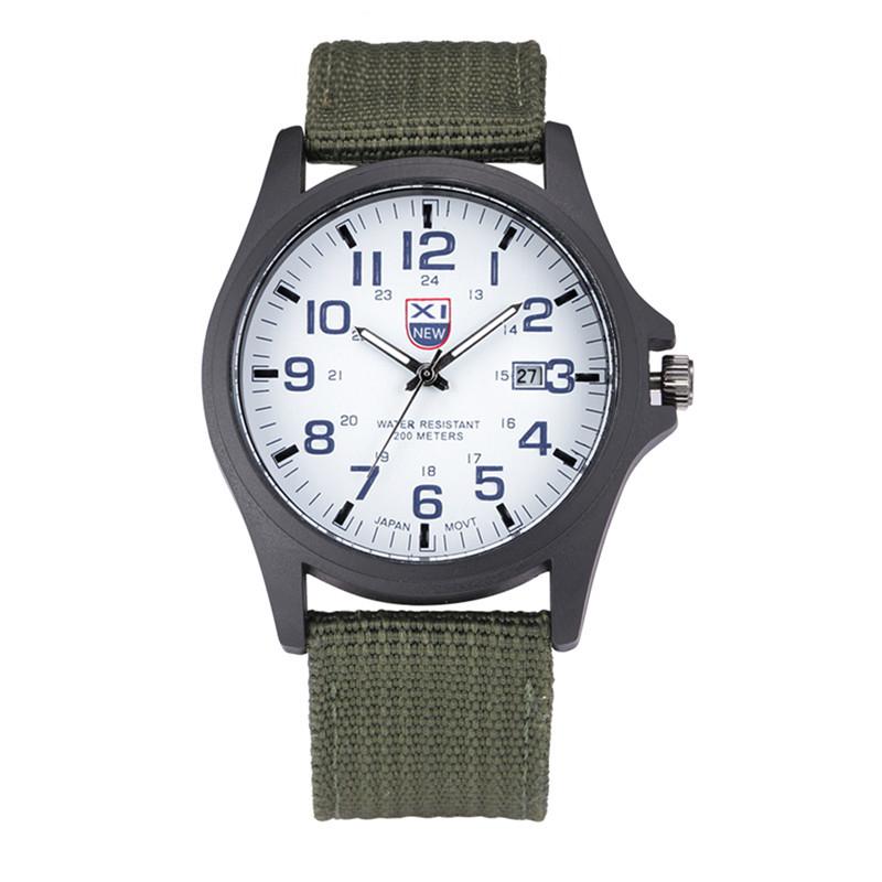 XINEW Cheap Watches Men's Nylon Calendar Army Quartz Watch