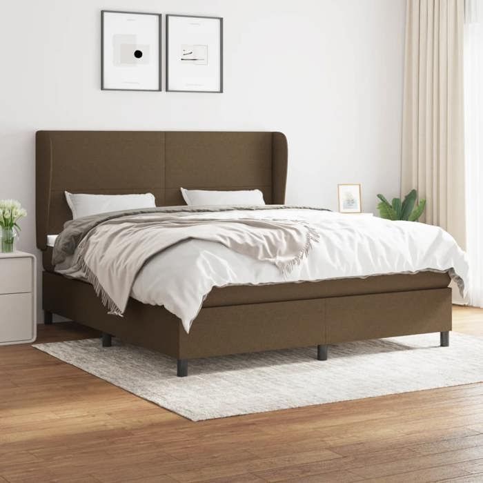Maison Exclusive - Sommier à lattes de lit avec matelas Marron foncé 180x200 cm