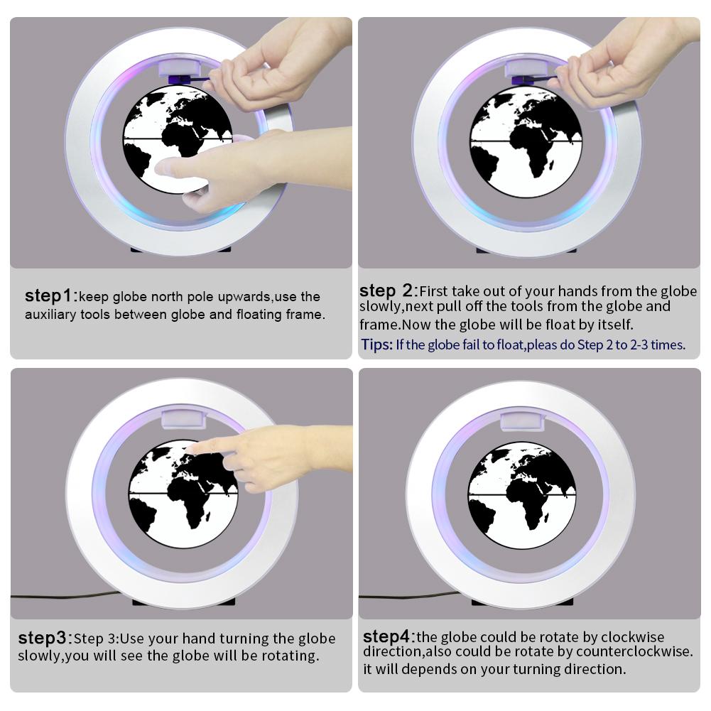 Hot Sale Magnetic Floating World Map Globe Levitating Magnetic Globe Rotating Levtation Globes