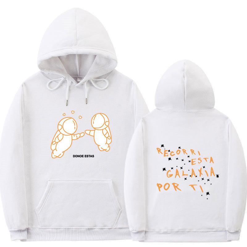 Außenhandel neue Mode Druck Doppel-Astronaut Kapuzenpullover Lockerer Pullover Freizeit Herren und Damen Freizeit Sportpullover