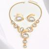 European and American Bohemian Style Spiral Snail-shaped Acrylic Gem Jewelry Set Women's Necklace Bracelet Combination