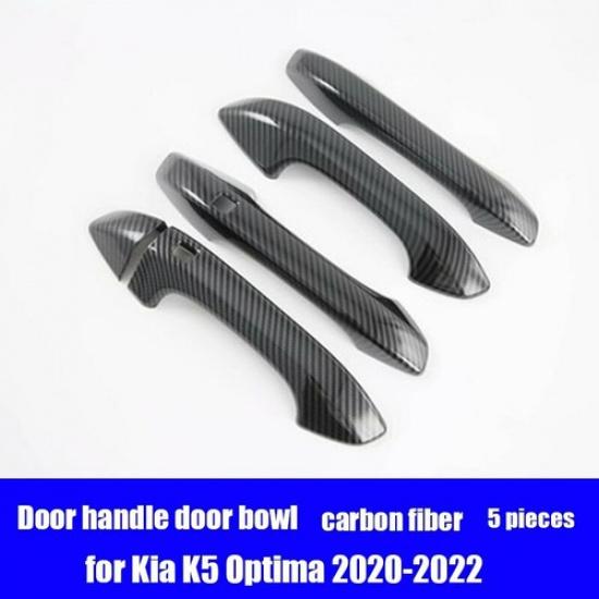 9PCS Carbon Fiber Car Door Handle Bowl Cover Trim For Kia Optima K5 DL3 20-