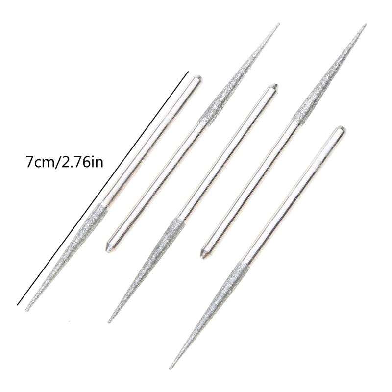 5PCS 3mm Shank Grinding Rods Mini Drill Diamond Grinding for Head Bur Needle Engraving Carving Polishing Glass Drill Bit