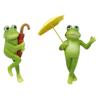 Interior Art Vertical Umbrella Simulation Frog Flower Pot Pendant Decoration Set Two Frog Resin Hanging