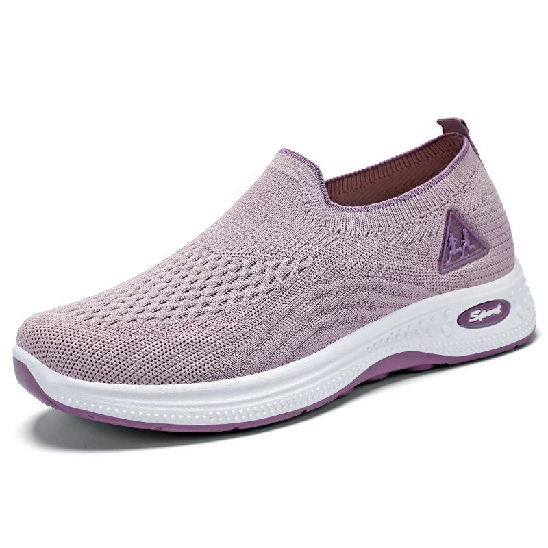 Women's Summer New Soft Sole Non-tiring Single Shoes Slip-on Mother's Shoes Shallow Mouth Breathable Casual Shoes