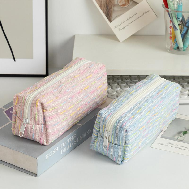 Pencil Case Pouch, Cute Pencil Case With Versatile Colorful Lines And Large Capacity Storage Bag
