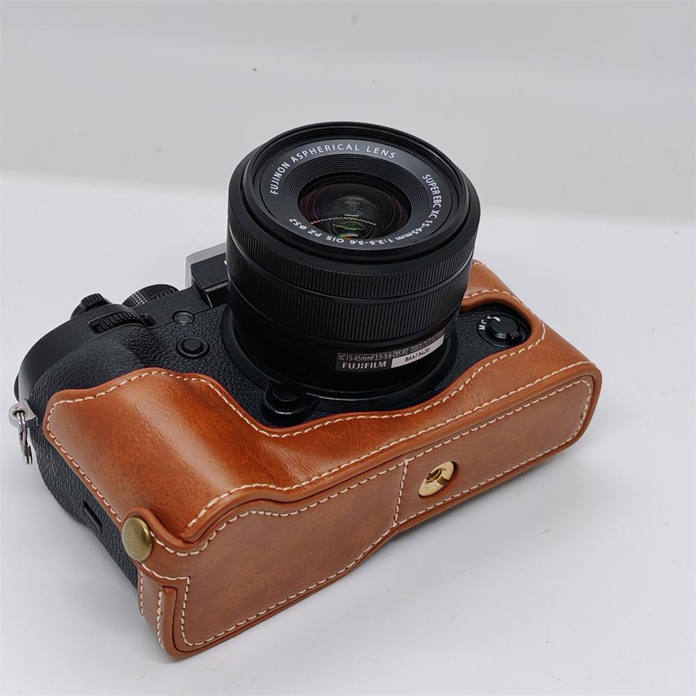 PU Leder Kamera Halbtasche für Fujifilm XT2 XT3 Fuji X-T2 X-T3 Schützende Basis Boden Akkuöffnung Abdeckung