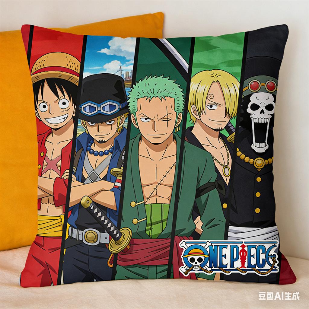 One Piece Pillow Cover Anime Fan Favorite Character Print Decorative Pillowcase for Bedroom Living Room and Anime Enthusiasts