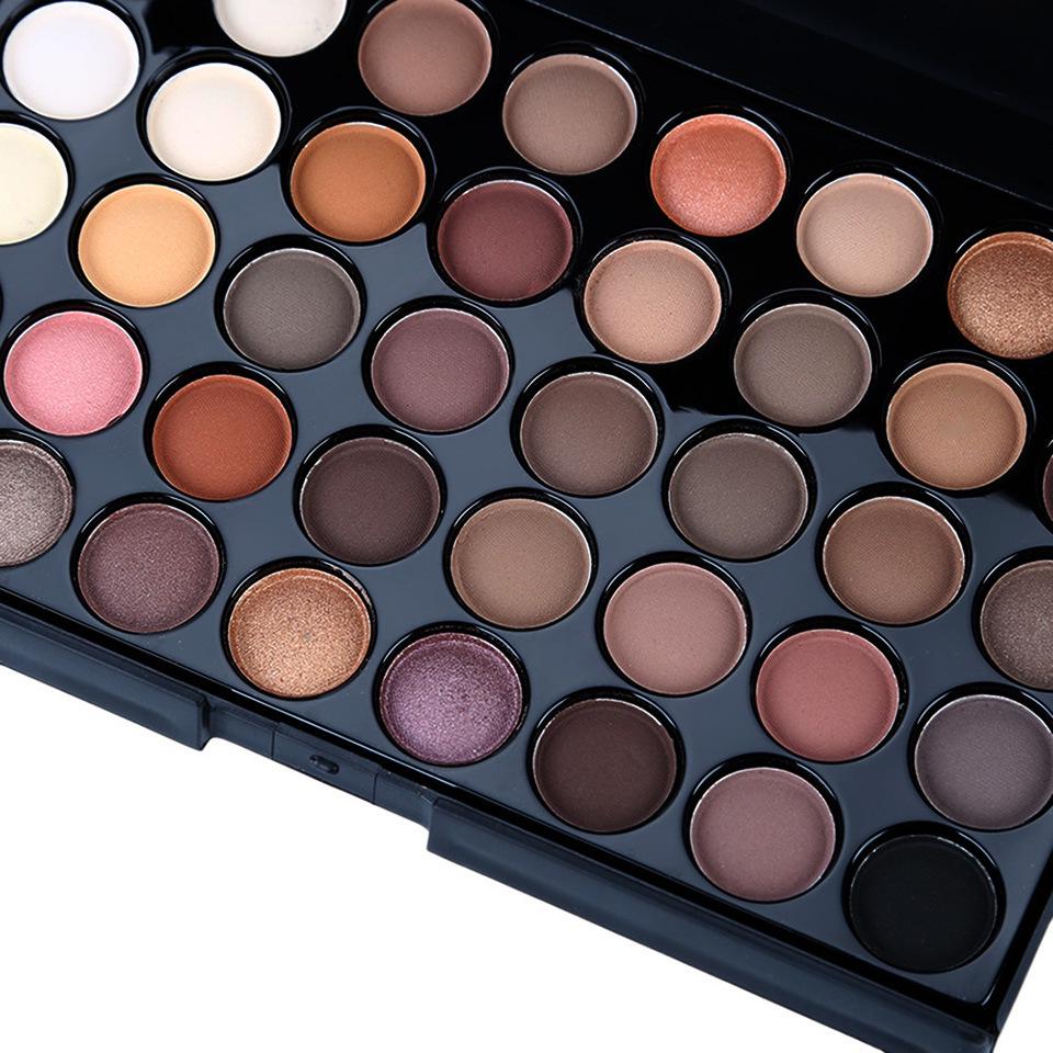 Pearlescent 40-Color Eyeshadow Palette - Earth Tone Collection
