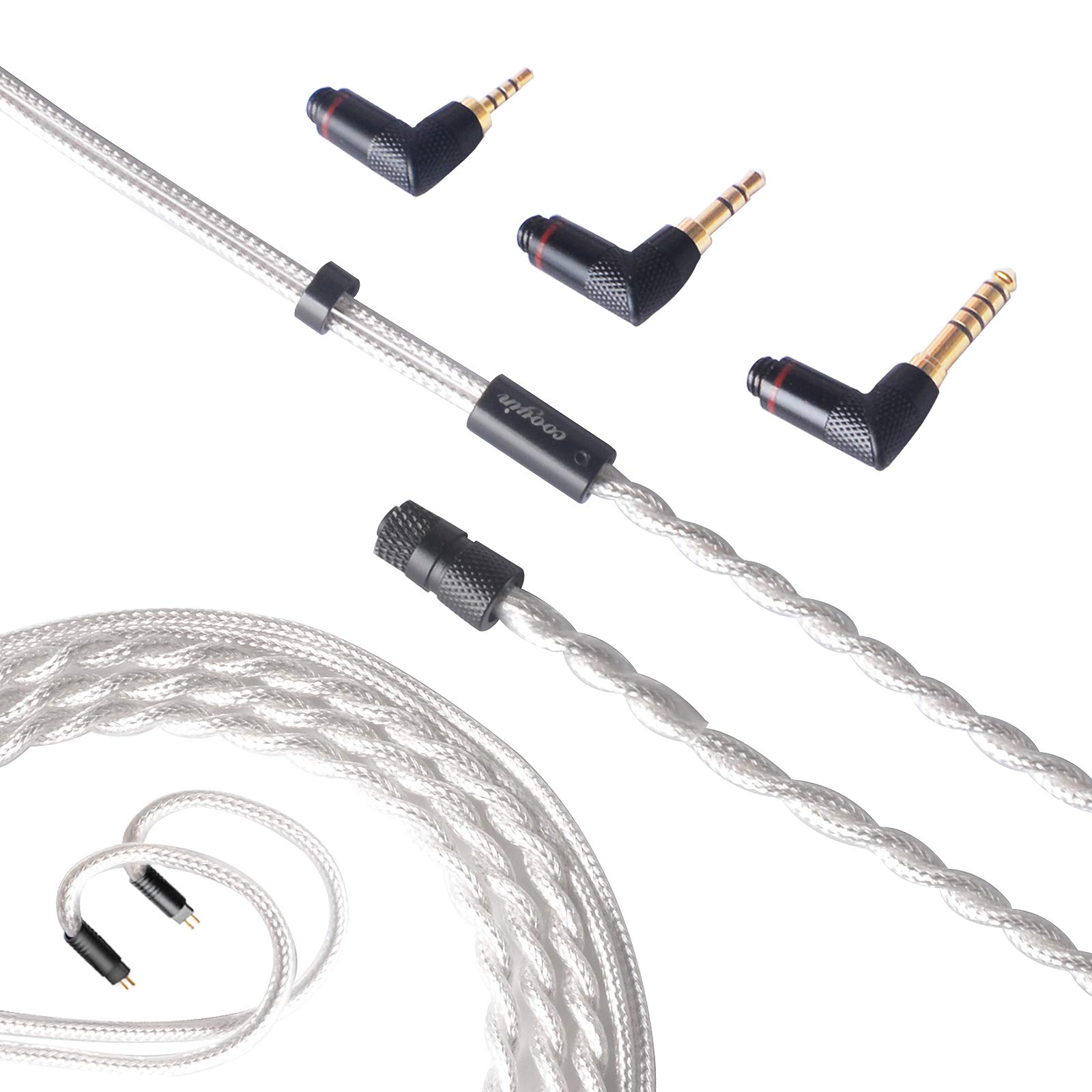 

cooyin Earphone Single Crystal Interchangeable Compatible with Final and 2-Pin 0.78mm Cable, IEM-Type Balanced, Silver-Plated Copper, 3-in-1, Plugs,