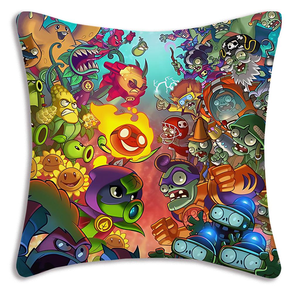 Game For Plantss Vs. Z-Zombies Pillow Covers Cartoon Sofa Decorative Home Double-sided Printing Short Plush Cute Cushion Cover