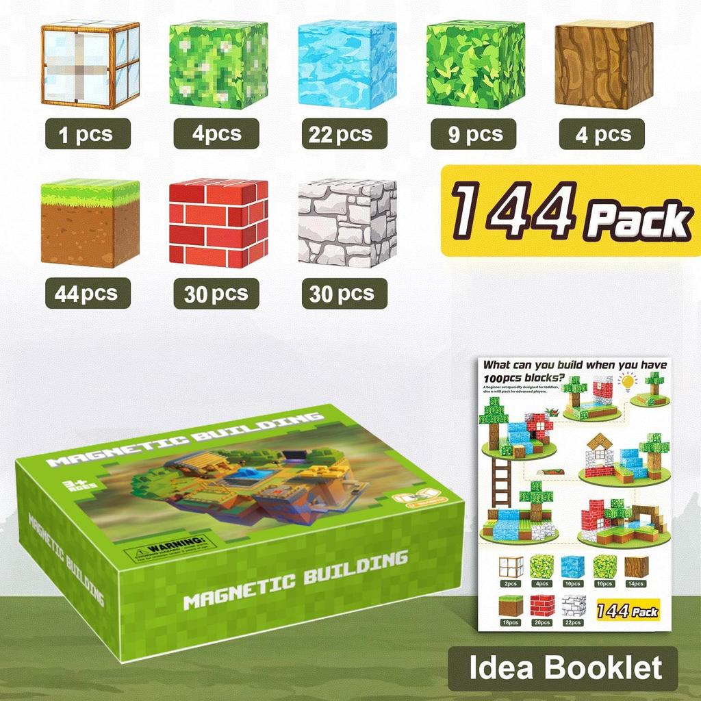 Minecraft Magnetic Cube Building Blocks - Children's Primitive Forest Construction Toy