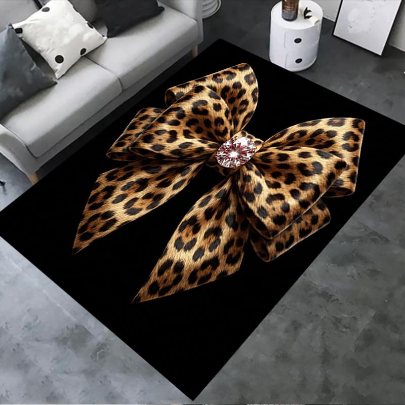 

2025 New Leopard Print Bow Carpet Rug for Living Room Bedroom Home Sofa Decoration,Kids play Non-slip Floor Mat16 40x60cm( 15x23in )