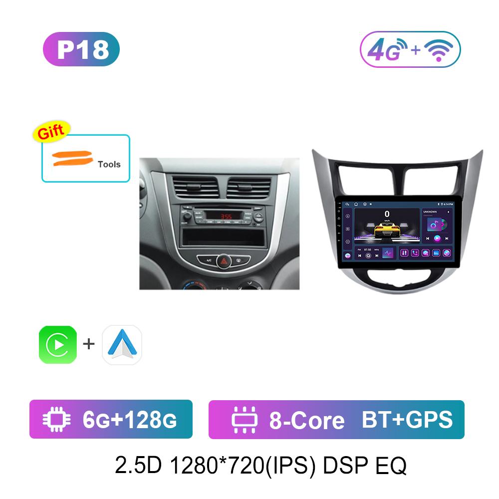9'' for Hyundai Solaris Accent I25 2010 - 2016 Android OS GPS Car Video Multimedia Player Bluetooth WiFi HD Screen 4G Auto Tools