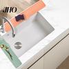 Raised Edge Dish Drainer Silicone Drain Pad Faucet Mat Anti-Slip Quick Drying Soap Food-grade Sink Spill-Proof Countertop Protector Kitchen