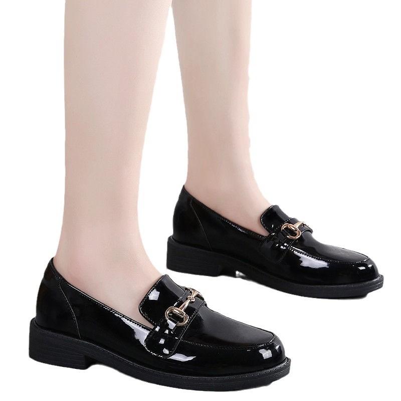 Brytyjskie małe skórzane buty damskie mokasyny jesienne miękkie skórzane pojedyncze buty damskie buty na pedały buty dla mam