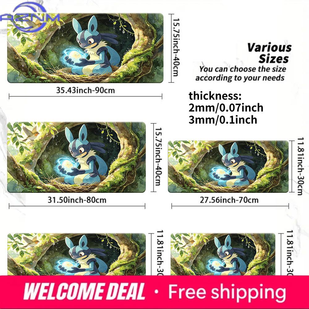 Lucario Mossy Forest Nest Gaming Mouse Pad with NonSlip Rubber Base 30x80x0.2cm