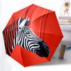 1pc Zebra Stripes Automatic Open/Close Umbrella - Compact Travel Umbrella with 8-Rib Durable Frame, Lightweight & Portable Design Z16