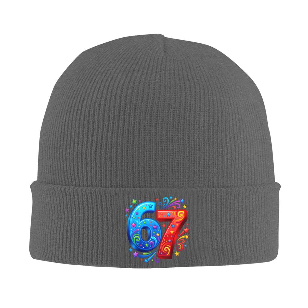 67 Meme six Seven Beanie Hats  Bonnet Hats Female Male Street Outdoor Sport Skullies Beanies Autumn Winter Printed Elastic Caps