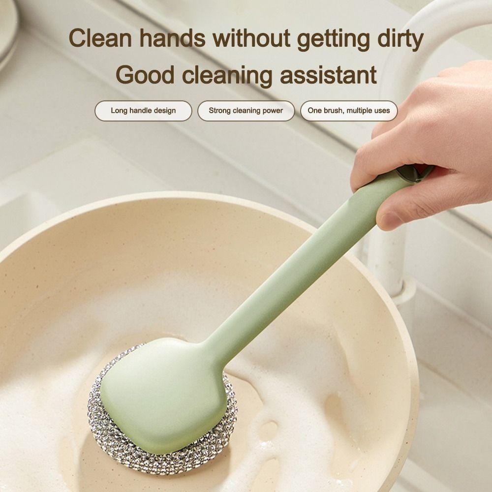Long Handle Wire Brush Multi-function Washing Brush New Cleaning Brush  for Pots Dishes Sink