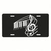 Musical Note Piano Aluminum License Plate 5.9x11.8 Inch, Novelty Car Tag with 4 Holes for Truck SUV