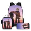 3Pcs Set NARUTO Anime School Rucksack With Front Pocket & Sling Carry Tote & Pencil Bag,Durable&Lightweight,for Boys&Girls Age 6-10