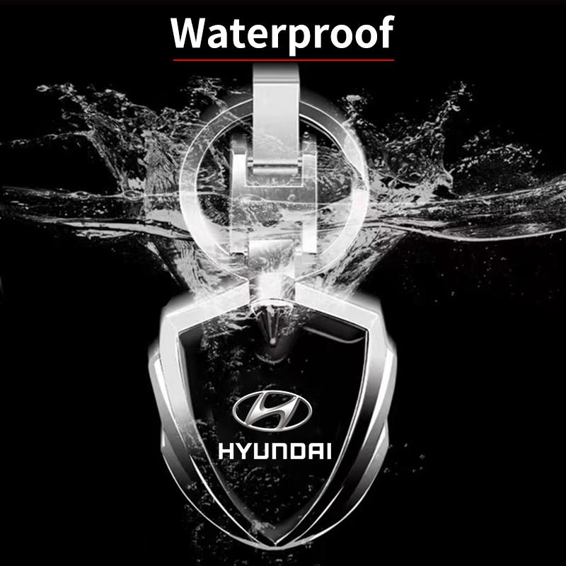 1Pcs Car Emblem Stying Metal Key Rings Shield Shaped Keychain For Hyundai Accent AMICA Aslan Azera DYNASTY Elantra Equus Galloper