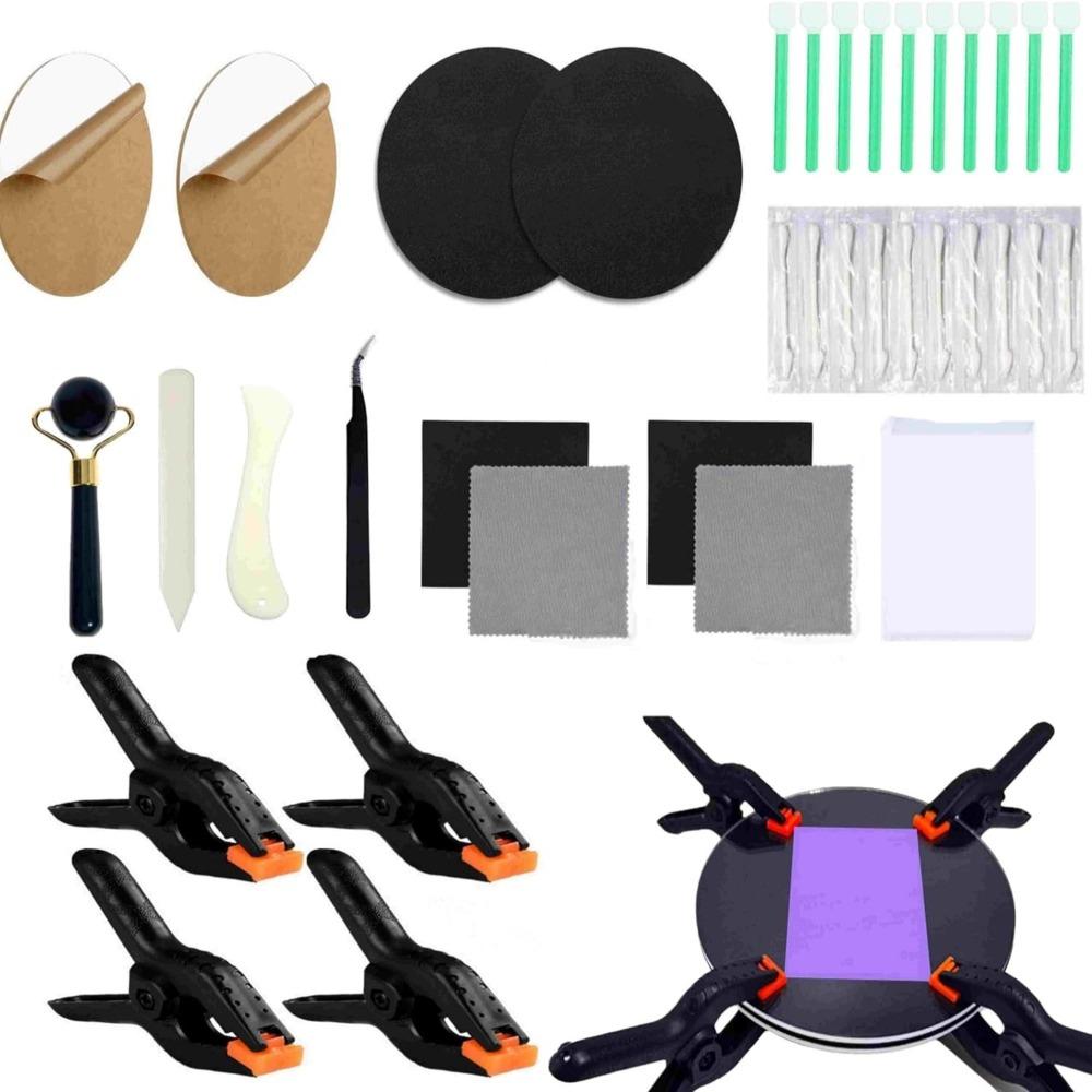 

86pcs Precision Support Card Flattening Kit Accessory Kit Clear Acrylic Rounds Card Cleaning Kit Portable Card Care Tool прозрачный