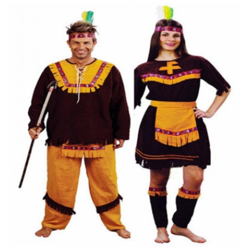 Halloween-Kostüme, graue Indianerkostüme für erwachsene Jungen und Mädchen, indigene Wilde-Kostüme, Maskenball-Aufführungen